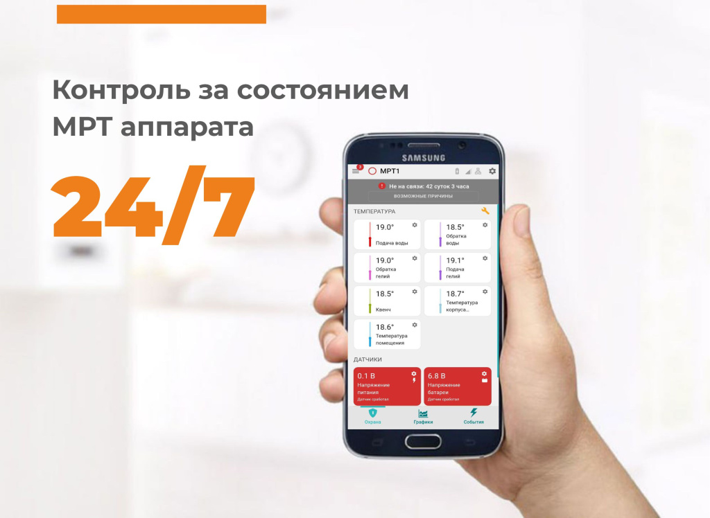 Мониторинг состояния МРТ аппарата 24/7